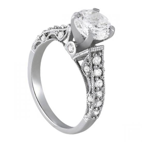 Anello di fidanzamento in stile antico con diamante rotondo da 1.50 carati in oro massiccio 14K - harrychadent.it