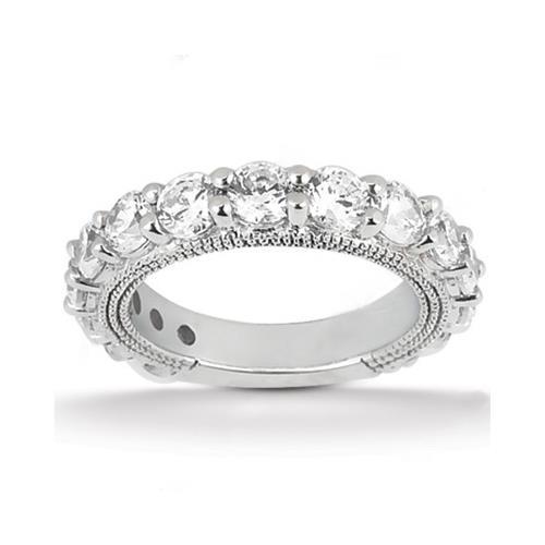 Anello di fidanzamento in stile antico con diamanti. 6.75 carati. oro bianco 14 carati - harrychadent.it