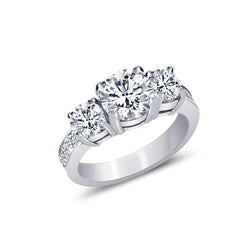 Anello di fidanzamento in stile pietra 3.20 carati e diamante principessa 3