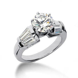 Anello di fidanzamento in stile pietra con 3 anelli di diamanti da 2.50 carati