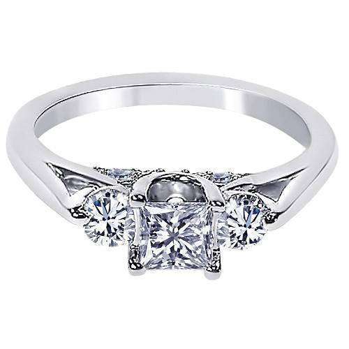 Anello di fidanzamento in stile pietra con diamante 3 carati da 1.35 carati in oro bianco 14K - harrychadent.it