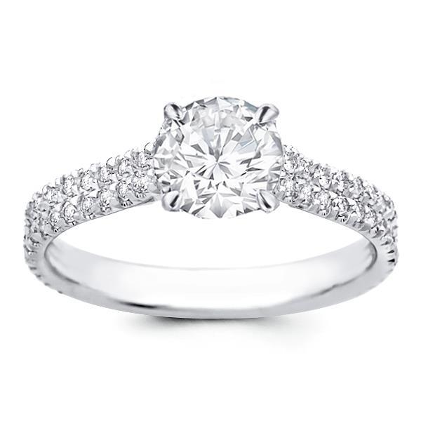Anello di fidanzamento oro bianco 3,75 carati diamanti rotondi con accenti - harrychadent.it
