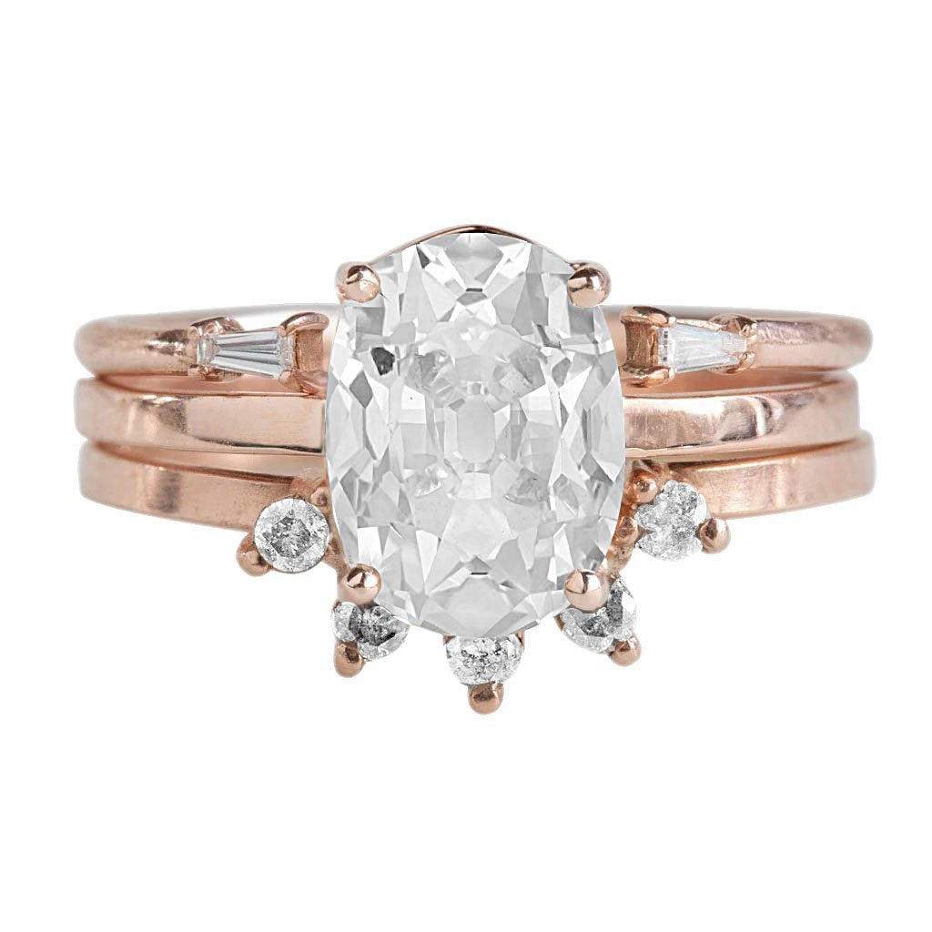 Anello di fidanzamento ovale con gioielli in oro con diamanti taglio miniera 8.60 carati - harrychadent.it