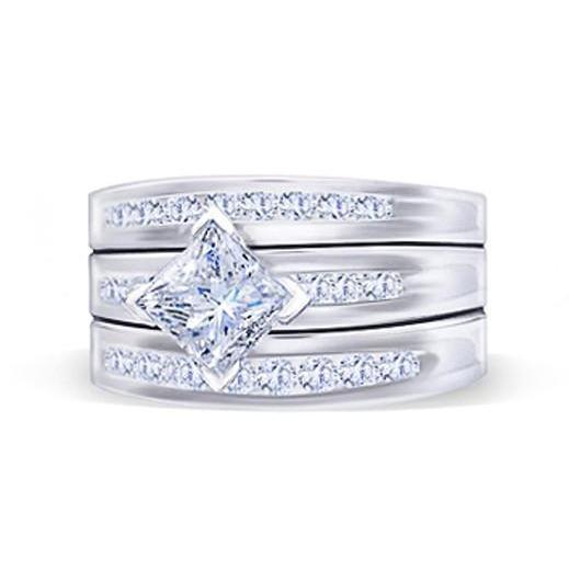 Anello di fidanzamento principessa e diamanti rotondi 2.75 carati di diamanti - harrychadent.it