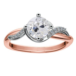 Anello di fidanzamento rotondo Old Miner Diamond 3.50 carati Twisted Style