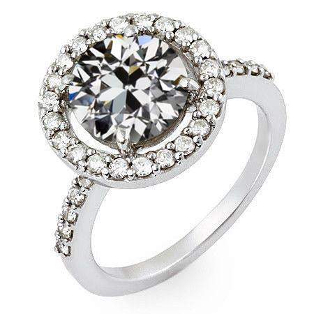 Anello di fidanzamento rotondo con anello di fidanzamento con diamante taglio vecchia miniera 4.50 carati - harrychadent.it