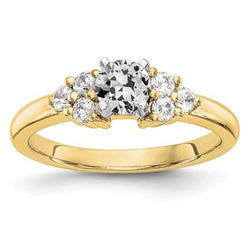 Anello di fidanzamento rotondo con diamante europeo antico, set di 2 carati