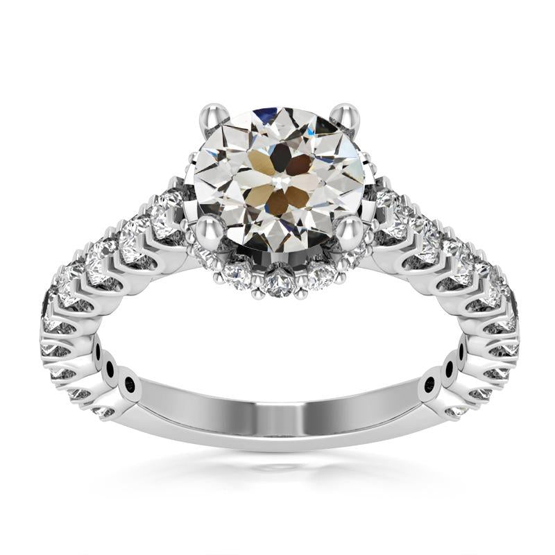 Anello di fidanzamento rotondo con diamanti a taglio antico, gioielli da donna in oro 8,50 carati - harrychadent.it