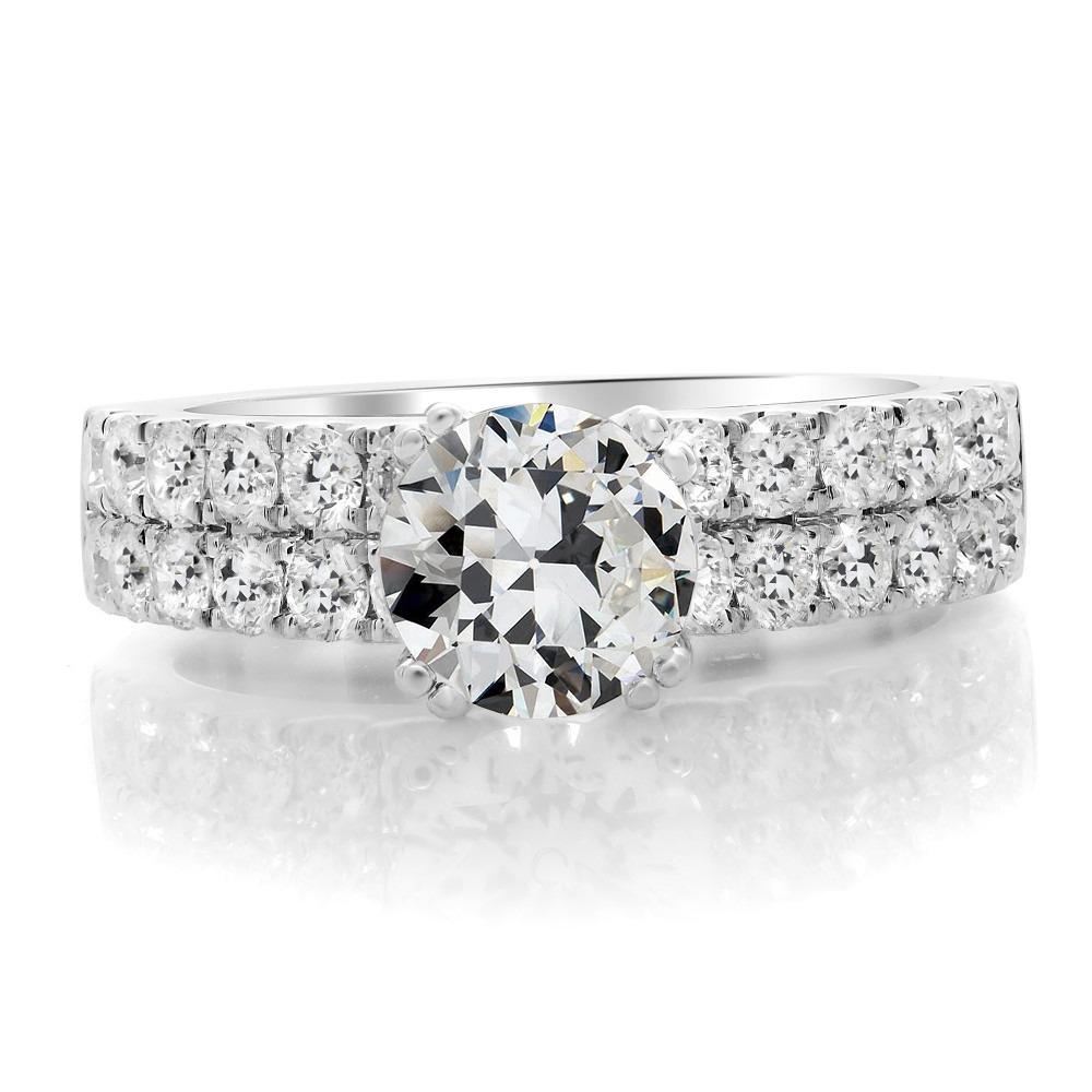 Anello di fidanzamento rotondo con diamanti a taglio antico, gioielli in oro 10,50 carati - harrychadent.it