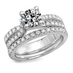 Anello di fidanzamento rotondo con diamanti tagliati a miniera antica, gioielli da donna, 5 carati