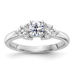 Anello di fidanzamento rotondo con diamanti taglio vecchio miniera 6 carati gioielli in oro bianco