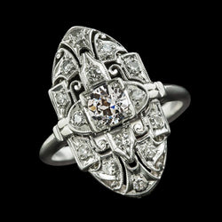 Anello di fidanzamento rotondo in stile antico con diamante taglio miniera 2.25 carati