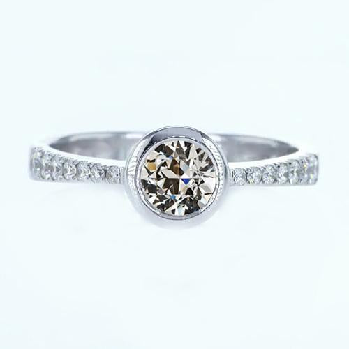 Anello di fidanzamento rotondo incastonato di castoni con diamanti taglio vecchio miniera 2,25 carati - harrychadent.it