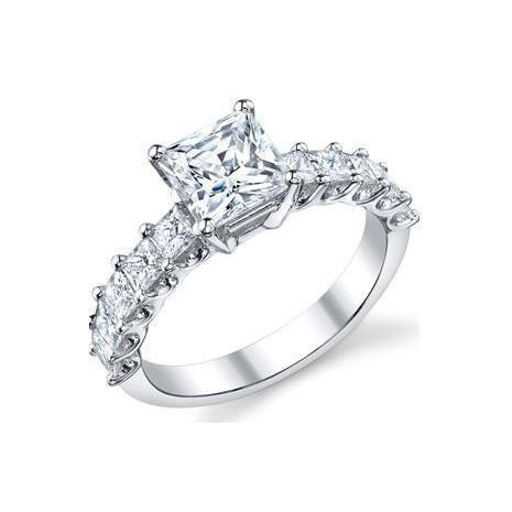 Anello di fidanzamento scintillante in oro bianco con diamante taglio principessa da 3 ct - harrychadent.it