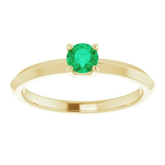 Anello di fidanzamento solitario 1.25 carati verde smeraldo oro giallo 14K - harrychadent.it