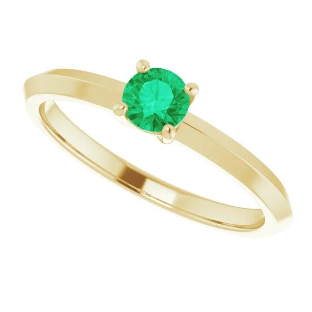 Anello di fidanzamento solitario 1.25 carati verde smeraldo oro giallo 14K - harrychadent.it