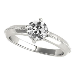 Anello di fidanzamento solitario Old Mine Cut Diamante 4 Prong Set 1,5 carati