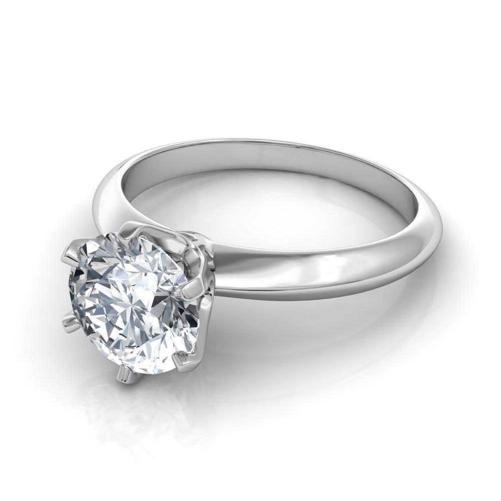 Anello di fidanzamento solitario con 2 diamanti scintillanti in oro bianco 14 carati - harrychadent.it
