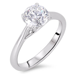 Anello di fidanzamento solitario con diamante 1 carato in oro bianco gioielli da donna