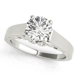 Anello di fidanzamento solitario con diamante 2 carati in oro bianco 14K