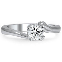 Anello di fidanzamento solitario con diamante a taglio rotondo scintillante da 1,01 carati