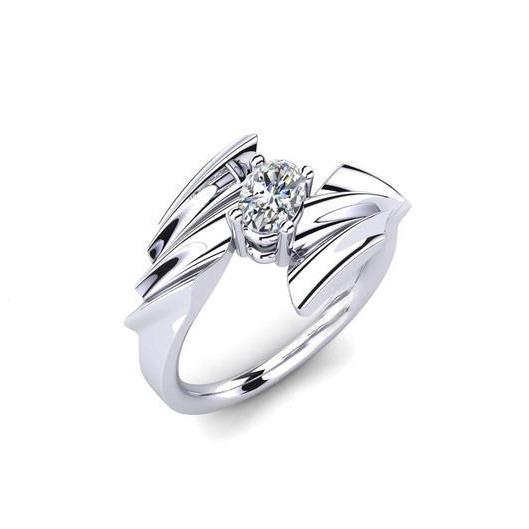 Anello di fidanzamento solitario con diamante da 0.75 carati in oro bianco 14K - harrychadent.it