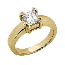 Anello di fidanzamento solitario con diamante da 0.75 carati in oro giallo 14K