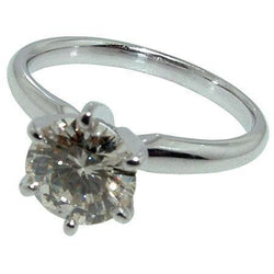Anello di fidanzamento solitario con diamante da 1,25 carati in oro bianco 14K