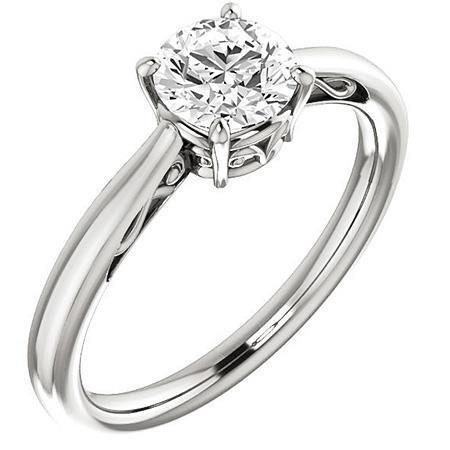 Anello di fidanzamento solitario con diamante in stile filigrana tondo da 1 carato - harrychadent.it
