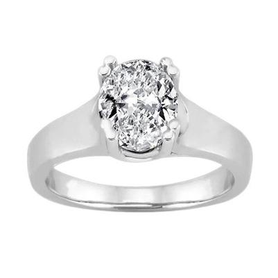 Anello di fidanzamento solitario con diamante ovale da 2.01 carati. oro bianco 14K - harrychadent.it
