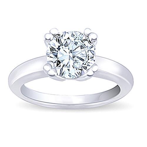 Anello di fidanzamento solitario con diamante rotondo in oro bianco 14 carati 0.75 carati - harrychadent.it