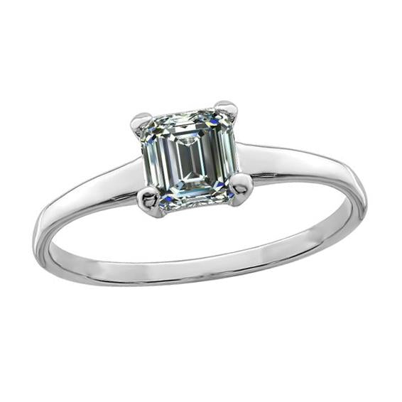 Anello di fidanzamento solitario con diamante smeraldo da donna, oro 14 carati, 2 carati - harrychadent.it
