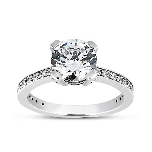 Anello di fidanzamento solitario con diamante tondo. 1.45 carati. WG 14K - harrychadent.it