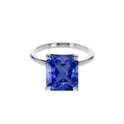 Anello di fidanzamento solitario con zaffiro 2 carati taglio radiante oro 14K