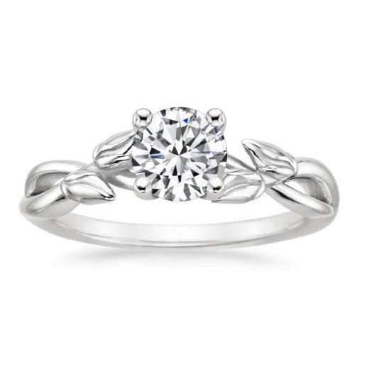 Anello di fidanzamento solitario da 1,5 carati con gambo rotondo in stile foglia di diamante - harrychadent.it