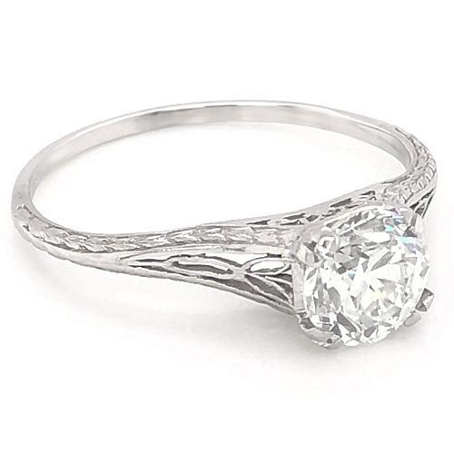 Anello di fidanzamento solitario diamante 1 carato filigrana oro bianco 14K - harrychadent.it