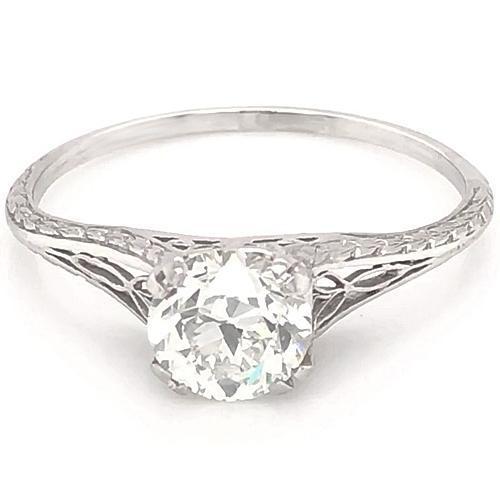 Anello di fidanzamento solitario diamante 1 carato filigrana oro bianco 14K - harrychadent.it