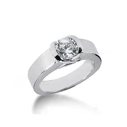 Anello di fidanzamento solitario diamante 1.5 carati oro bianco 14K