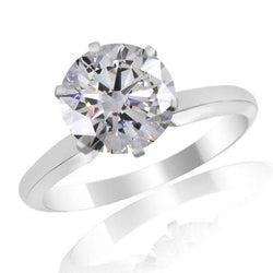 Anello di fidanzamento solitario diamante 3 carati oro bianco 14K