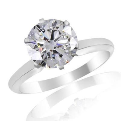 Anello di fidanzamento solitario diamante 3 carati oro bianco 14K - harrychadent.it