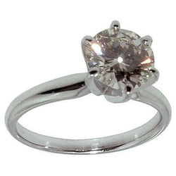 Anello di fidanzamento solitario in oro bianco 14K con diamante rotondo da 1 carato Nuovo