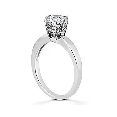 Anello di fidanzamento solitario in oro bianco 14 carati e diamanti da 3 carati - harrychadent.it