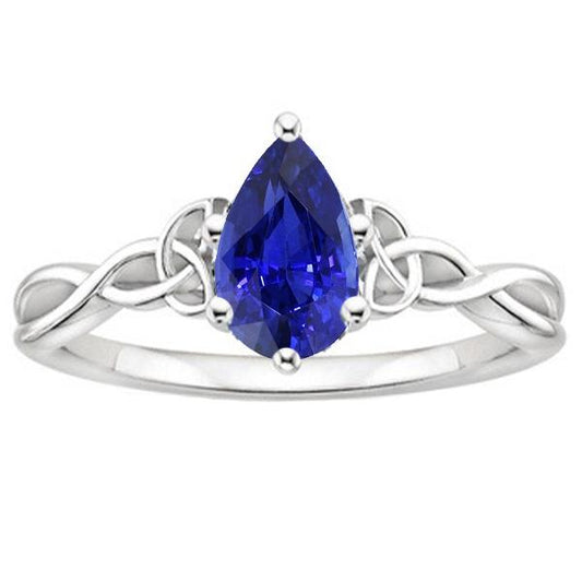 Anello di fidanzamento solitario pera blu zaffiro stile vintage 3 carati - harrychadent.it