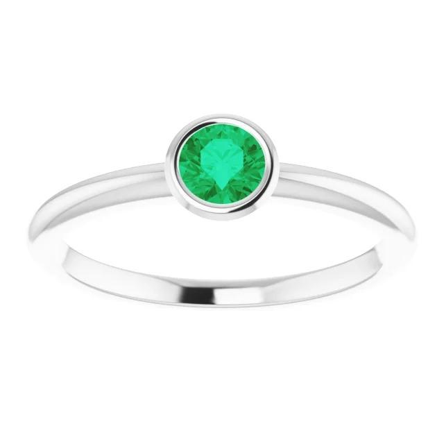 Anello di fidanzamento solitario verde smeraldo 0.75 carati castone impostazione - harrychadent.it