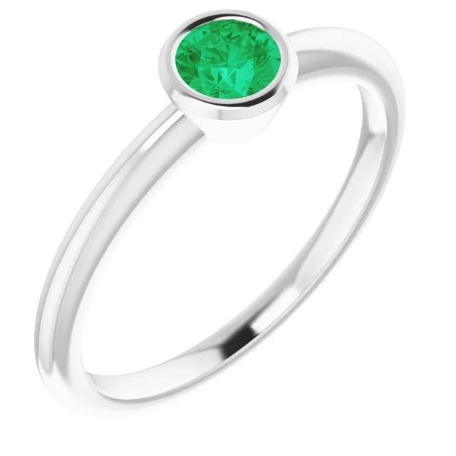 Anello di fidanzamento solitario verde smeraldo 0.75 carati castone impostazione - harrychadent.it