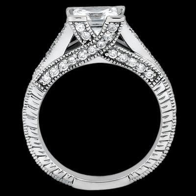 Anello di fidanzamento stile antico Princess Center Diamond 1.51 carati - harrychadent.it
