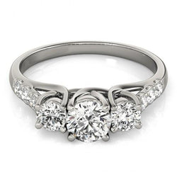 Anello di fidanzamento stile tre pietre con diamanti da 2.25 carati Nuovo
