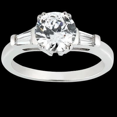 Anello di fidanzamento stile tre pietre con diamanti tondi e baguette da 1.9 carati - harrychadent.it