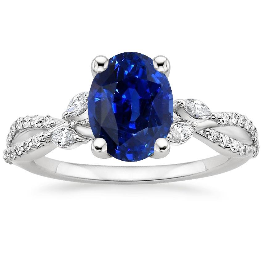 Anello di pietre preziose con accenti di diamante zaffiro blu 4 carati - harrychadent.it