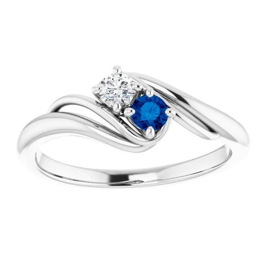 Anello di regolazione del bypass con zaffiro blu rotondo con diamante 1.50 carati - harrychadent.it